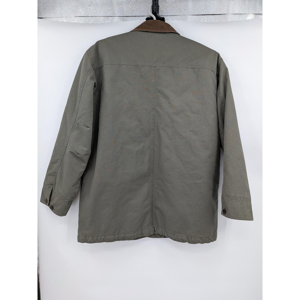 LL Bean Men's Olive Green Thinsulate Lined Farm Field Barn Chore L Coat Vintage - Picture 5 of 16